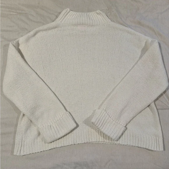 Pink Lily Play Your Part Mock Neck Chenille Sweater in Cream - Picture 3 of 5